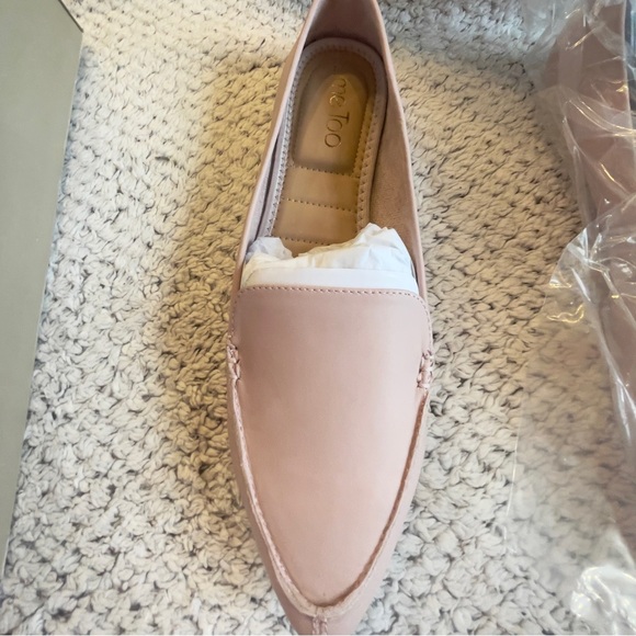 ME TOO Audra Pink Leather Loafers Shoes Pointed Toe White Sole Flats NWT - Picture 4 of 6